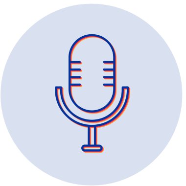 Mikrofon. Web simgesi basit illüstrasyon