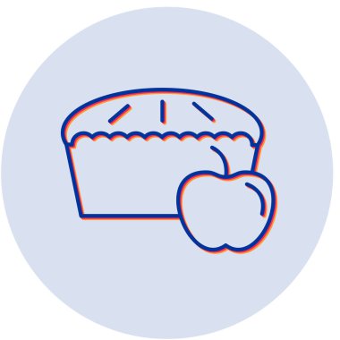 elmalı turta simgesi, basit tasarım vektörü çizimi