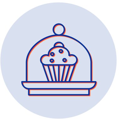 cupcake ikonu vektör illüstrasyonu