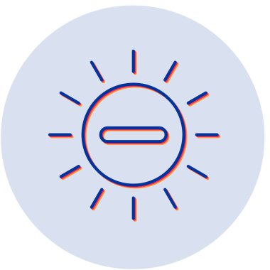 Negatif iyon web simgesi basit tasarım çizimi