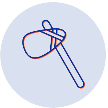 Taş balta simgesi, basit tasarım vektör çizimi