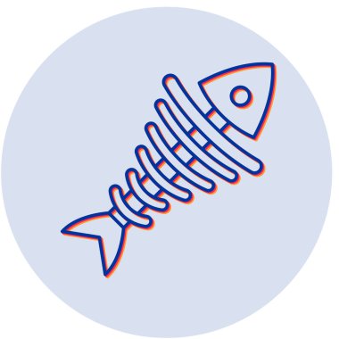 Balık Kemiği. Web simgesi basit illüstrasyon