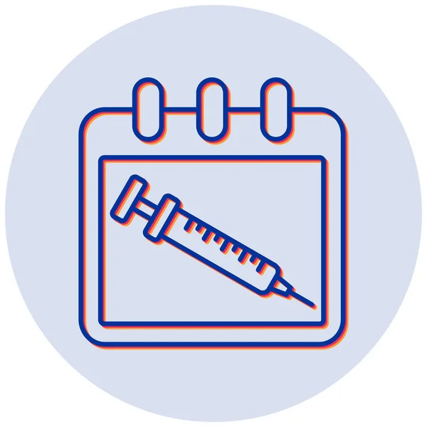 Illustrazione Vettoriale Della Moderna Icona Del Calendario Vaccinazioni — Vettoriale Stock