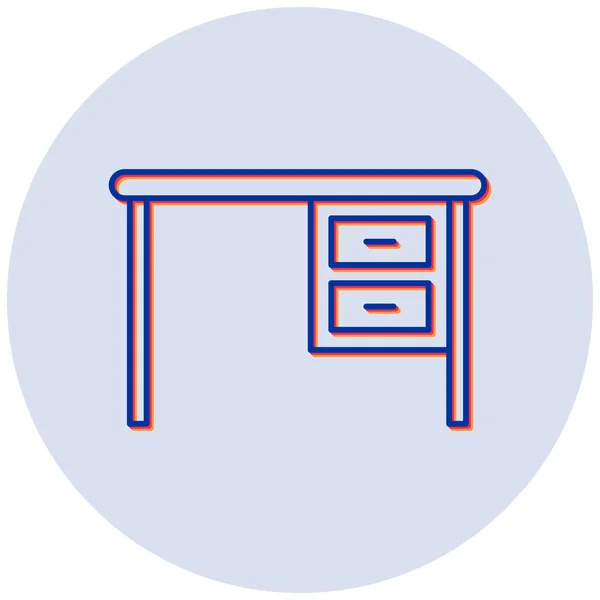 Bureau Icône Web Illustration Simple — Image vectorielle