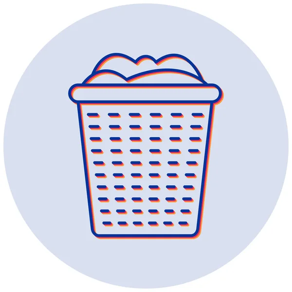 Wäschekorb Vorhanden Web Icon Vektor Illustration — Stockvektor