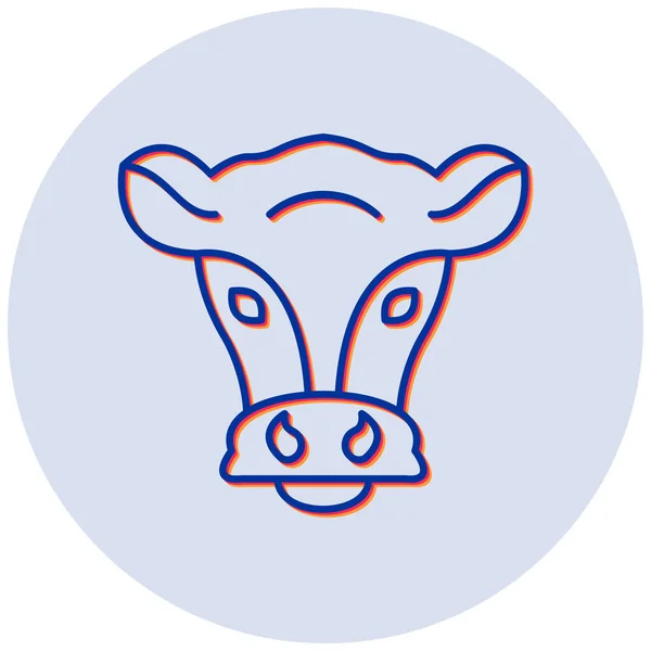 Vaca Icono Web Ilustración Simple — Vector de stock