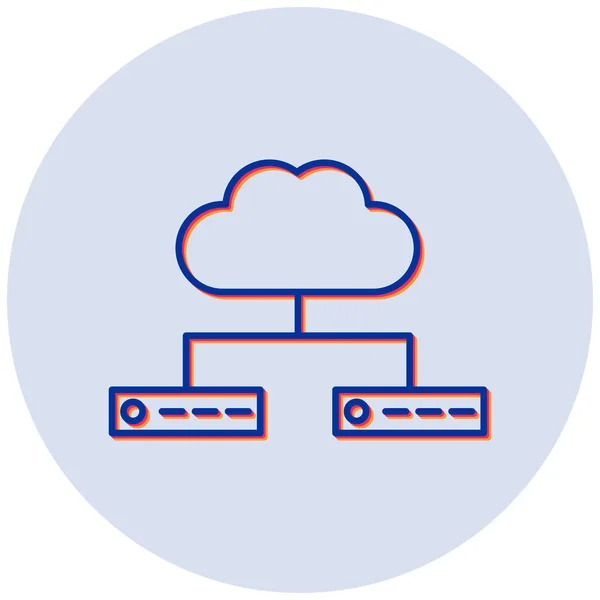 Icône Vectorielle Ligne Cloud Computing — Image vectorielle