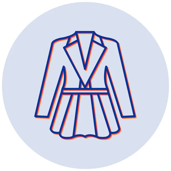 Ladies Coat Ikon Isolerad Bakgrund — Stock vektor