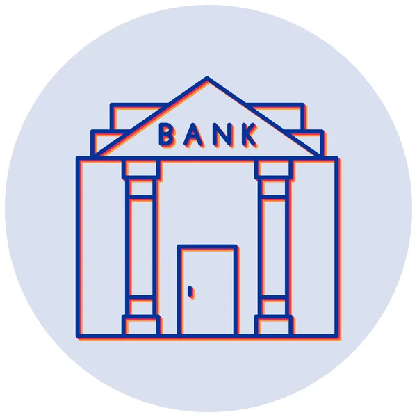 Bank Building Simple Illustration — Stock Vector