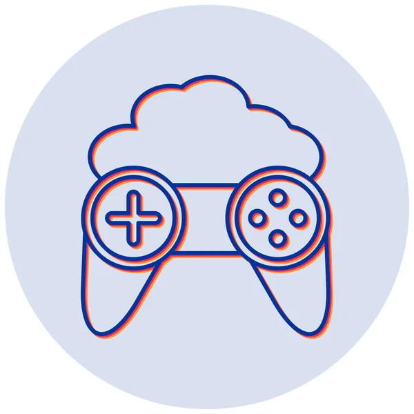 Ilustração Vetorial Ícone Moderno Gaming Cloud — Vetor de Stock