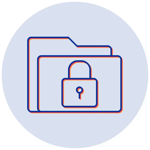 Vektorillustration Von Secure Folder Modernes Symbol — Stockvektor