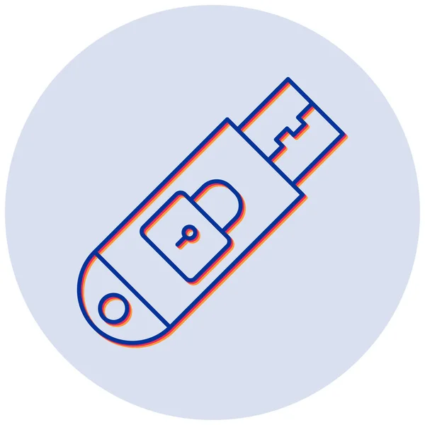 Vektorová Ilustrace Moderní Ikony Secure Flash Drive — Stockový vektor