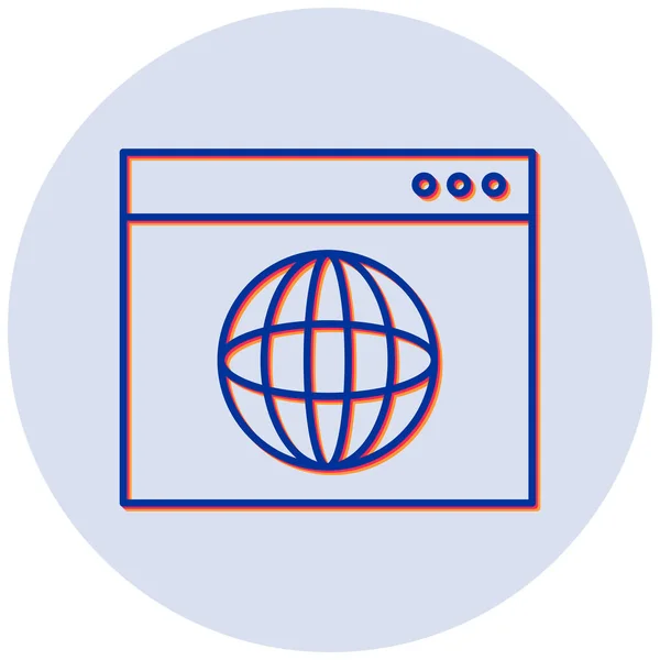 Ilustración Vectorial Web Browser Icono Moderno — Vector de stock