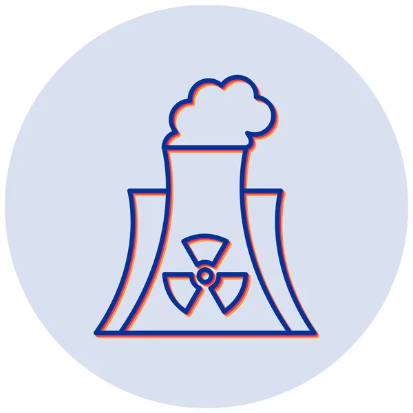 Illustrazione Vettoriale Dell Icona Nucleare Moderna — Vettoriale Stock