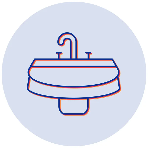 Fürdőszoba Mosdó Ikon Vektor Illusztráció — Stock Vector