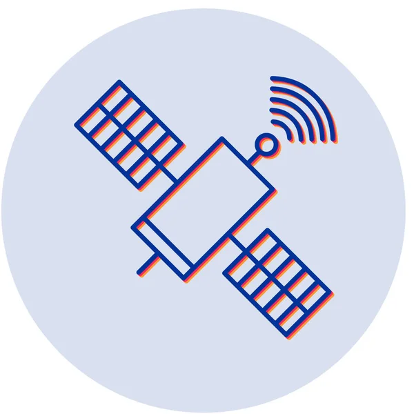 Satelliten Vektor Glyphen Symbol — Stockvektor