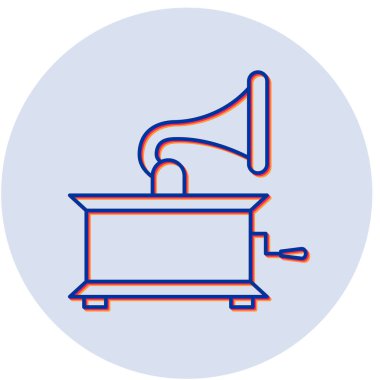 gramofon simgesi, basit tasarım vektör çizimi