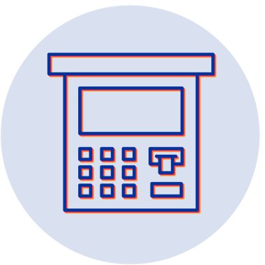 ATM 'de. Web simgesi basit illüstrasyon