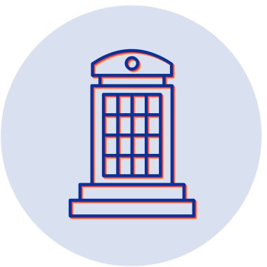 Telefon kulübesi web simgesi basit tasarım illüstrasyonu