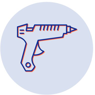 Yapıştırıcı tabancası simgesi, basit tasarım vektörü çizimi