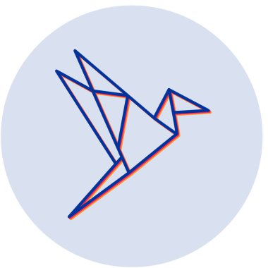 origami kuş ağı simgesi basit tasarım illüstrasyonu