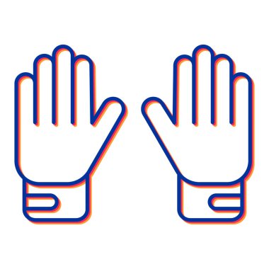 Çizgi eldiveni simgesi beyaz arkaplanda izole edildi. vektör illüstrasyonu