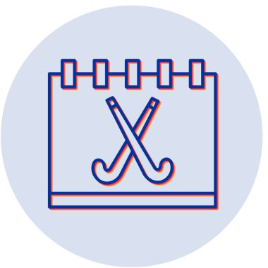 Hokey takvim simgesi, basit tasarım vektörü illüstrasyonu