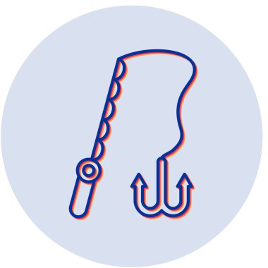 balıkçı yolu simgesi, basit tasarım vektör çizimi