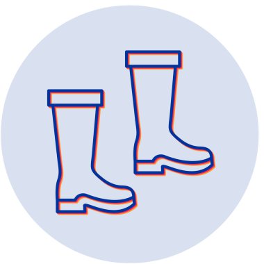 Mavi çizme simgesinin vektör illüstrasyonu