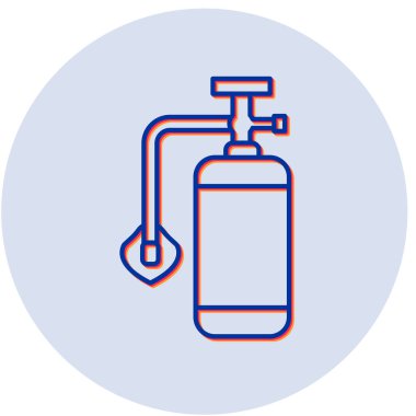Oksijen tankı simgesi, basit tasarım vektör çizimi