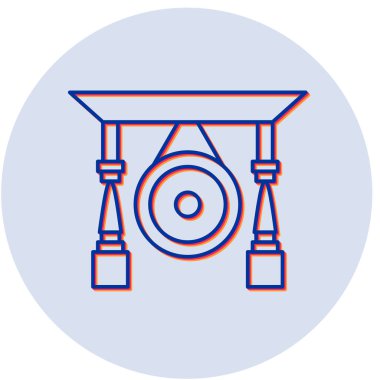 gong simgesi, basit tasarım vektör çizimi