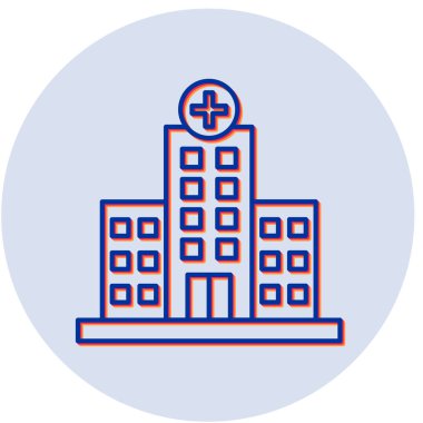 Hastane modern simgesinin vektör illüstrasyonu 