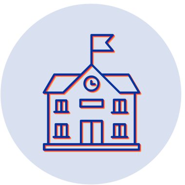 Okul modern simgesinin vektör illüstrasyonu 