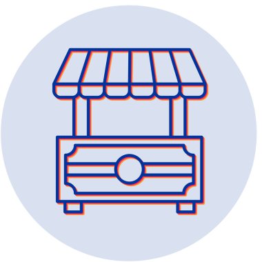 Market modern simgesinin vektör illüstrasyonu 