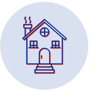 Cottage modern simgesinin vektör illüstrasyonu 