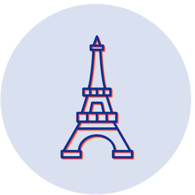 Eyfel kulesi simgesi modadan izole edilmiş arkaplan