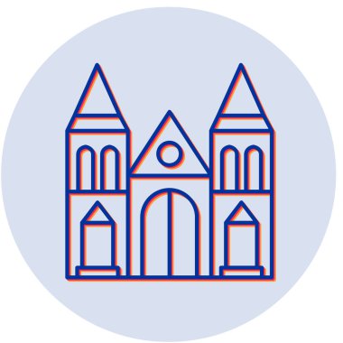 Kiliseye. Web simgesi basit illüstrasyon