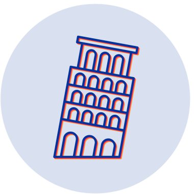 Beyaz arkaplanda izole edilmiş pisa vektör simgesi. seyahat sembolü