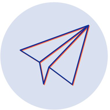 kağıt düzlem simgesi, vektör illüstrasyonu