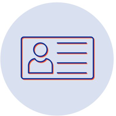 Kimlik kartı simgesi, vektör illüstrasyonu