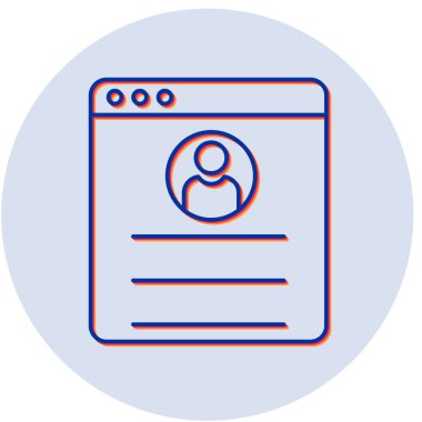 Profil simgesi, vektör illüstrasyonu 