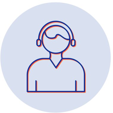 Telemarketer simgesi, vektör illüstrasyonu 