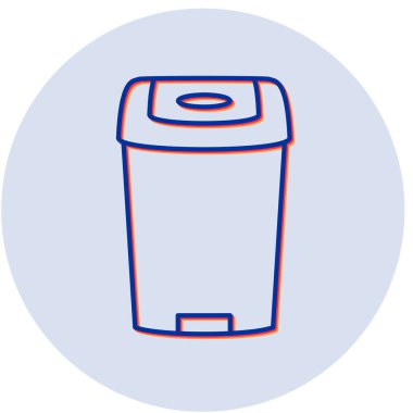 Çöp kutusu simgesi, vektör illüstrasyonu 