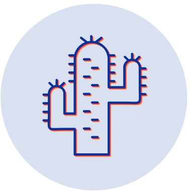 Kaktüs Simgesi, vektör illüstrasyonu 