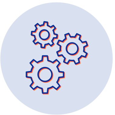 Cogwheel simgesi, vektör illüstrasyonu 