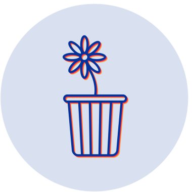 Tek bir çiçek simgesinin vektör illüstrasyonu