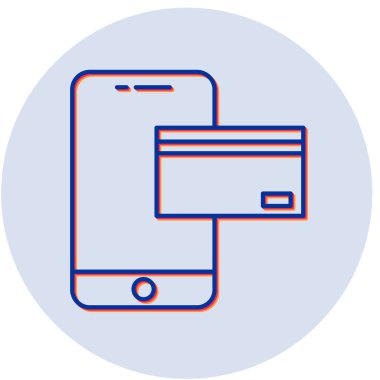 Kredi kartıyla. Basit resimleme