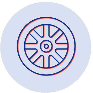 Tekerlek simgesi, vektör çizimi 