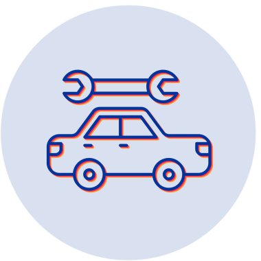 Araba Tamir simgesi, vektör illüstrasyonu 