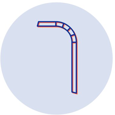 Straw modern simgesinin vektör illüstrasyonu 